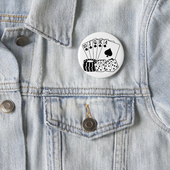 Casino Gambling Card Dice Poker Chip Art Knapp (In Situ)