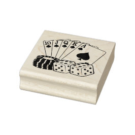 Casino Gambling Card Dice Poker Chip Art Stämpel