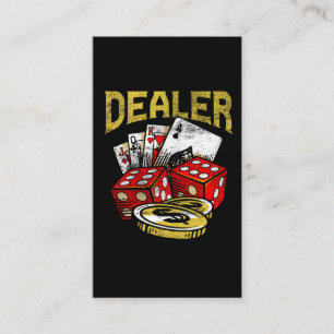 Casino Gambling Dealer Texas Holdem Poker Visitkort
