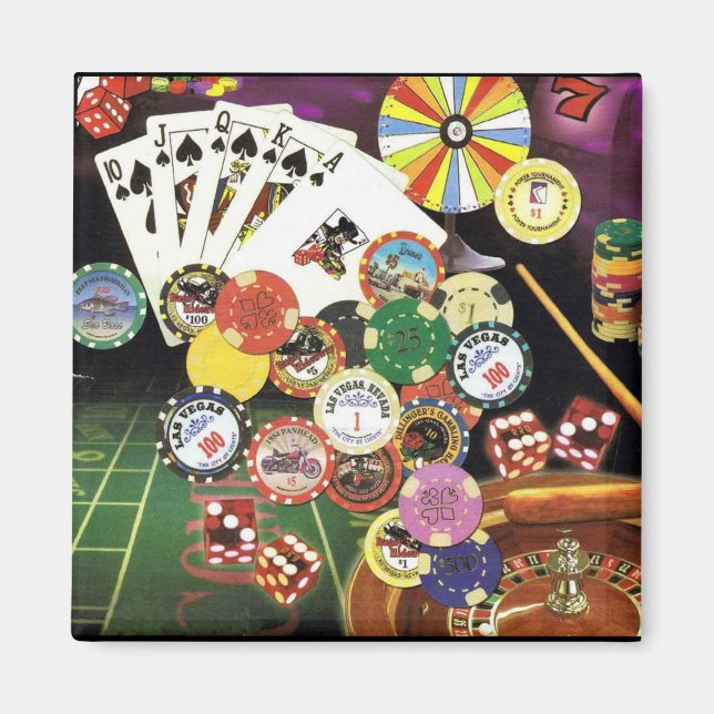 Casino Gambling - Poker, Craps, Roulette Magnet (Framsidan)
