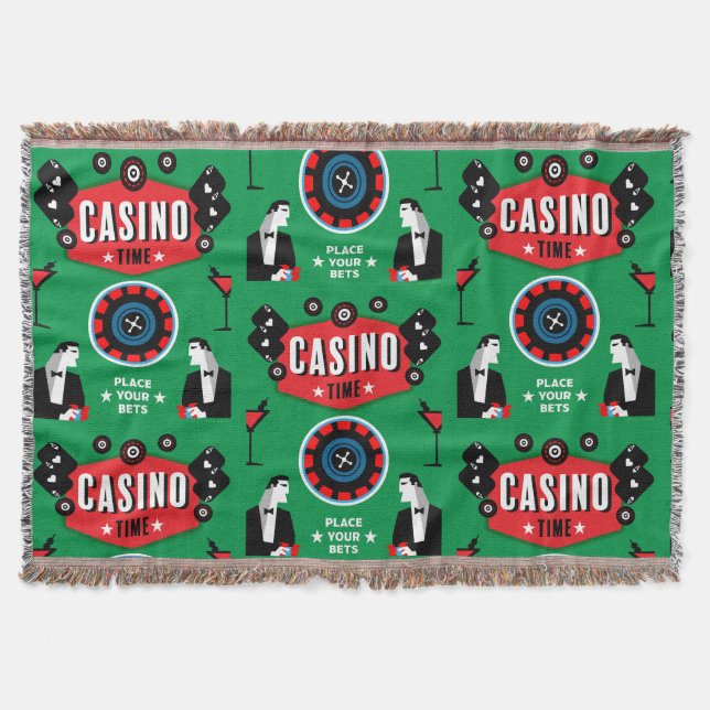 Casino Gambling Poker Roulette Filt (Framsidan)