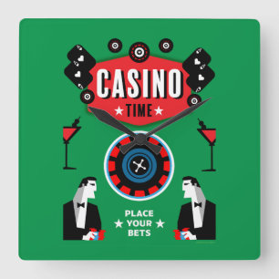 Casino Gambling Poker Roulette Fyrkantig Klocka