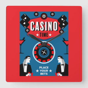 Casino Gambling Poker Roulette Fyrkantig Klocka