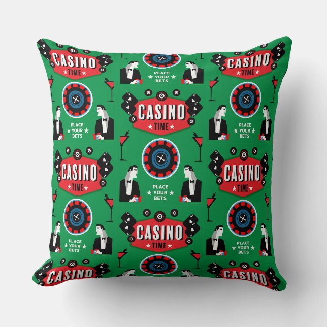 Casino Gambling Poker Roulette Kudde (Framsida)