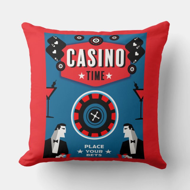 Casino Gambling Poker Roulette Kudde (Framsida)