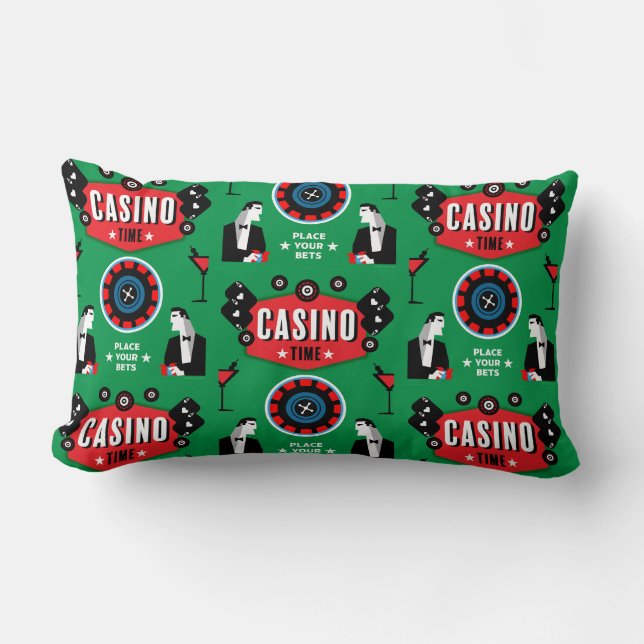 Casino Gambling Poker Roulette Lumbarkudde (Framsida)