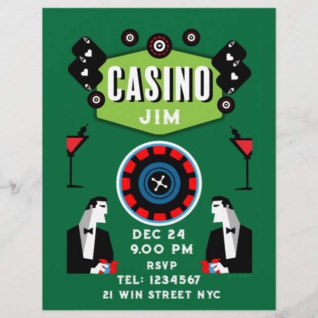 Casino Gambling Poker Roulette Reklamblad (Framsidan)