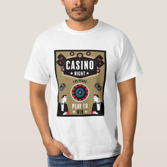 Casino Gambling Poker Roulette T Shirt (Framsida)