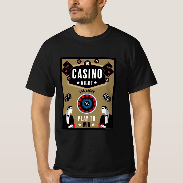 Casino Gambling Poker Roulette T Shirt (Framsida)