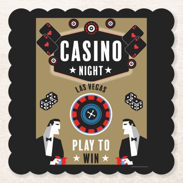 Casino Gambling Poker Roulette Underlägg Papper (Framsida)