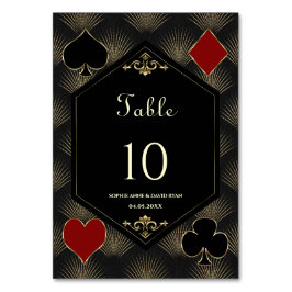 Casino Gold Black Gatsby 1920-tals Bröllop Bordsnummer