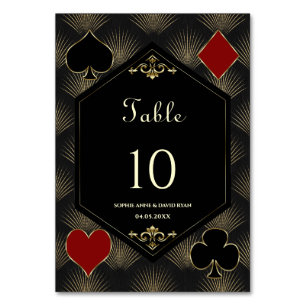 Casino Gold Black Gatsby 1920-tals Bröllop Bordsnummer
