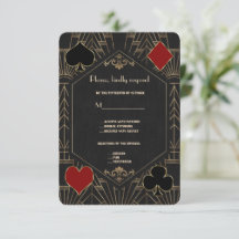 Casino Gold Black Gatsby 1920-tals Bröllop