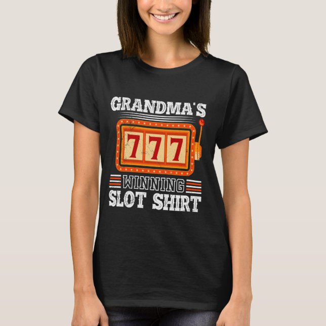 Casino Granny GRANDMAS WINNING SLOT SHIRT 777 Gamb T Shirt (Framsida)