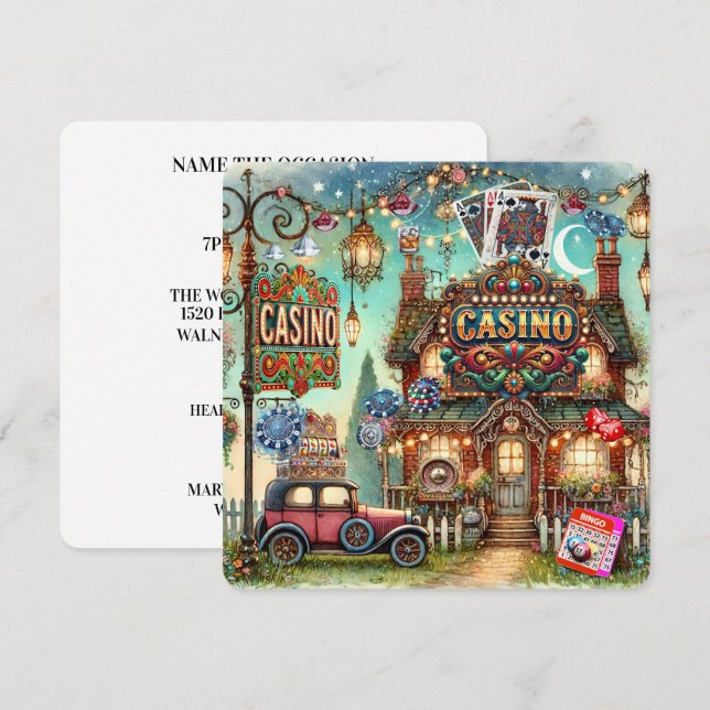 CASINO KORT. BINGO INBJUDNINGAR (Fram/baksida)