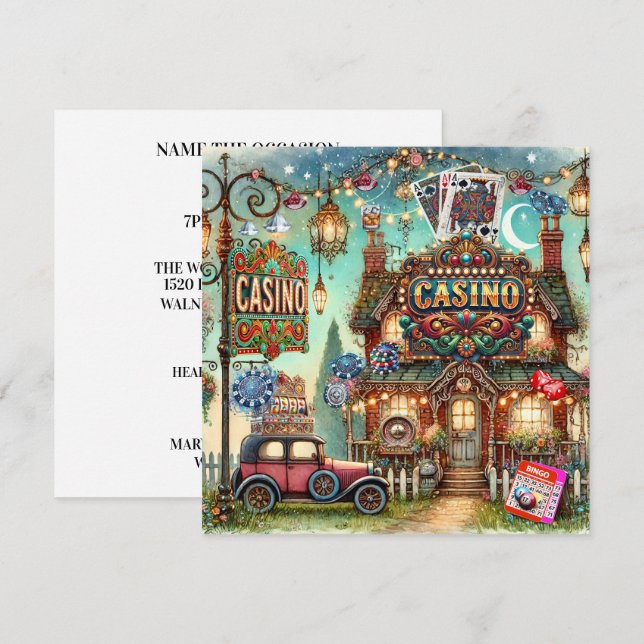 CASINO KORT. BINGO INBJUDNINGAR (Fram/baksida)