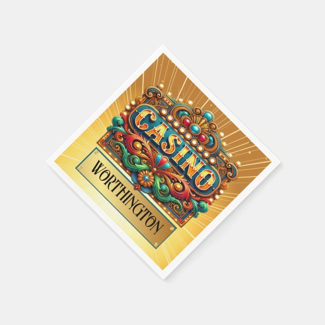 CASINO KORT. BINGO PAPPERSSERVETT (Hörn)