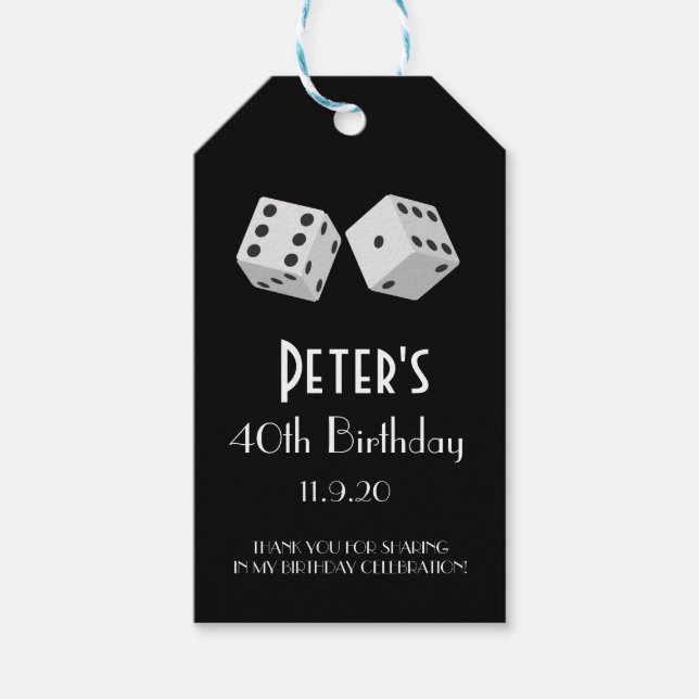 Casino Las Vegas Birthday Favor | MÄRKRE Presentetikett (Framsidan)