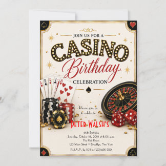 Casino Las Vegas Födelsedagsinbjudan Inbjudningar