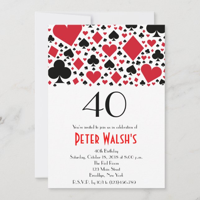 Casino Las Vegas Födelsedagsinbjudan Inbjudningar (Framsida)