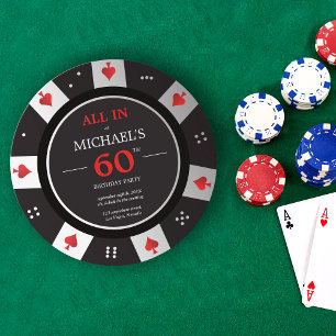 Casino Las Vegas Poker Chip 60:e födelsedag Inbjudningar