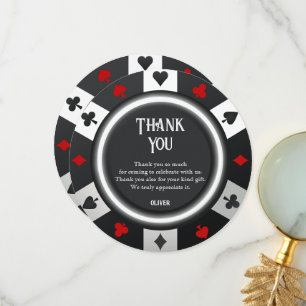 Casino Las Vegas Poker Chip Birthday Tack Kort