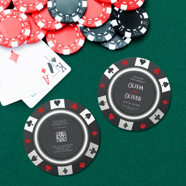Casino Las Vegas Poker Chip bröllop Inbjudningar (Skapare uppladdad)