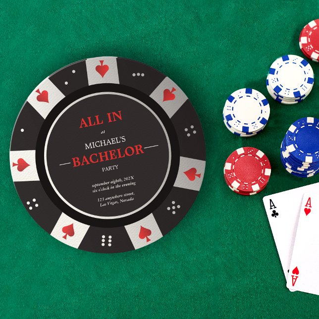 Casino Las Vegas Poker Chip Svärmannafest Inbjudningar (Skapare uppladdad)