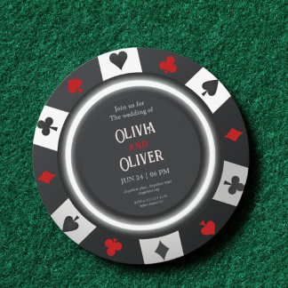 Casino Las Vegas Poker Chip wedding Inbjudningar