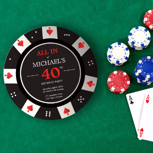 Casino Las Vegas Pokerchip Födelsedagsinbjudan Inbjudningar