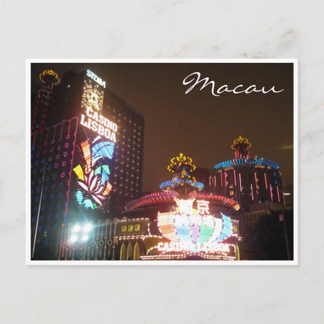 casino ljus macau vykort (Framsida)