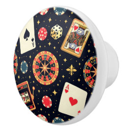 Casino mönster tema på svart knopp