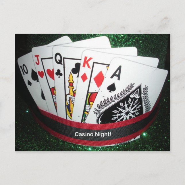 Casino Natt Party Card Vykort (Framsida)