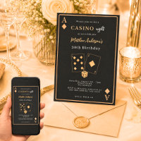 Casino natt svart guld premium födelsedag