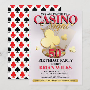 Casino Night Födelsedagsfest inbjudan