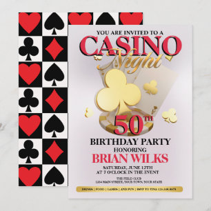 Casino Night Födelsedagsfest inbjudan