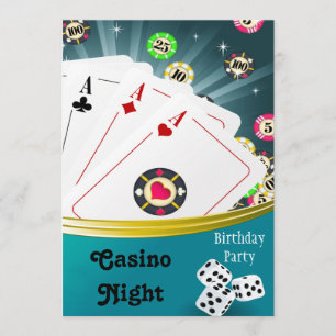 Casino Night Födelsedagsfest inbjudan