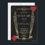 Casino Night Gold Art Deco Monogram Bachelor Party Inbjudningar<br><div class="desc">Royal Casino Gold Art Deco Monogram Bachelor Invite. Unique Glam, Vintage card design featuring a faux gold art deco shape with a crest for your initials, faux gold Fleur-de-lis as a royal heritage, a Roaring 1920's Great Gatsby, old Hollywood style, gorgeous fonts, casino suits, on a black background. Use Customize...</div>