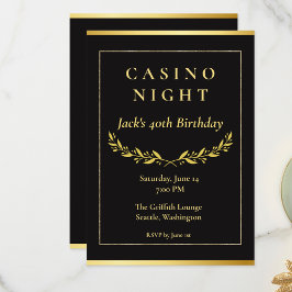 Casino Night Invitation | Poker Birthday Party Tack Kort