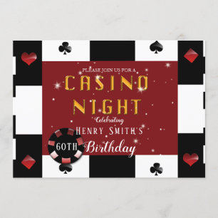 Casino Night Las Vegas Födelsedagsfest Inbjudningar
