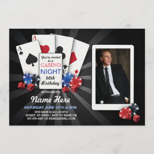Casino Night Las Vegas Photo Födelsedagskort Inbju Inbjudningar