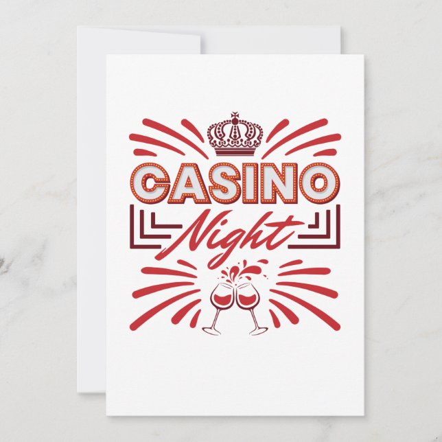 Casino Night Party Spelande Älskare Inbjudningar (Framsida)