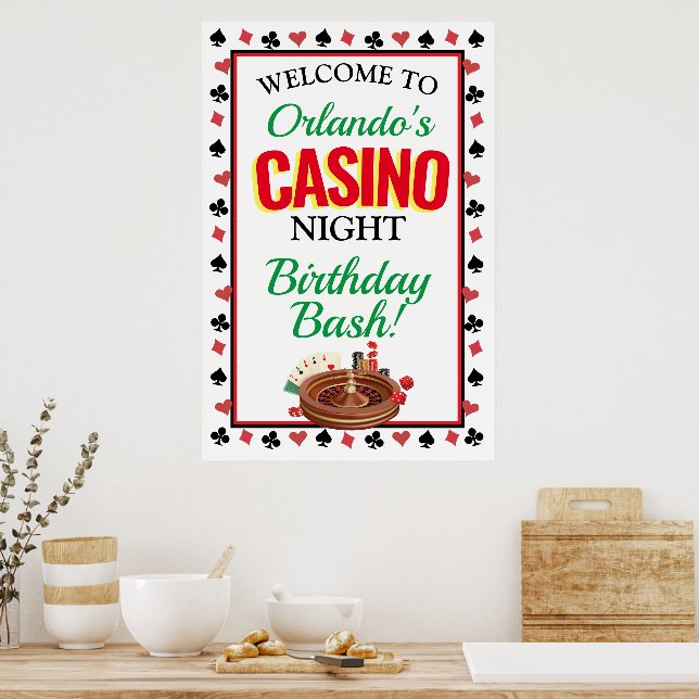 Casino Night Personlig Poster (Kök)