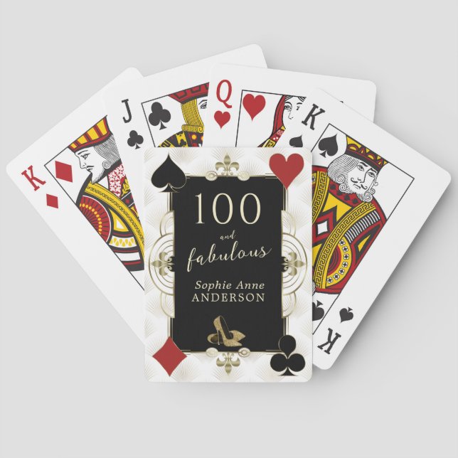 Casino Night Poker 100 och Fabulous Födelsedagsfes Casinokort (Baksidan)