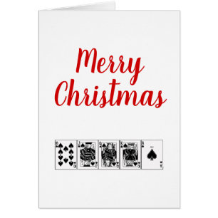 Casino Night Poker Royal Straight Flush Christmas Hälsningskort