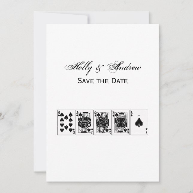 Casino Night Poker Royal Straight Flush Spader Inbjudningar (Framsida)
