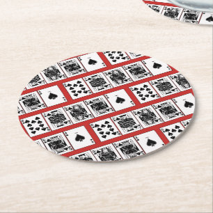 Casino Night Poker Royal Straight Flush Spader Underlägg Papper Rund