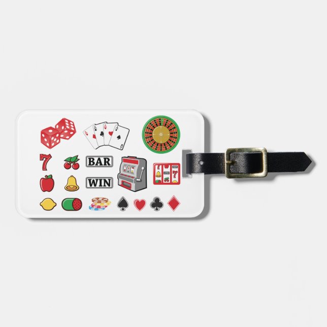 Casino Night Slot Machine Poker Lucky 7s Bagagebricka (Horisontell Framsida)