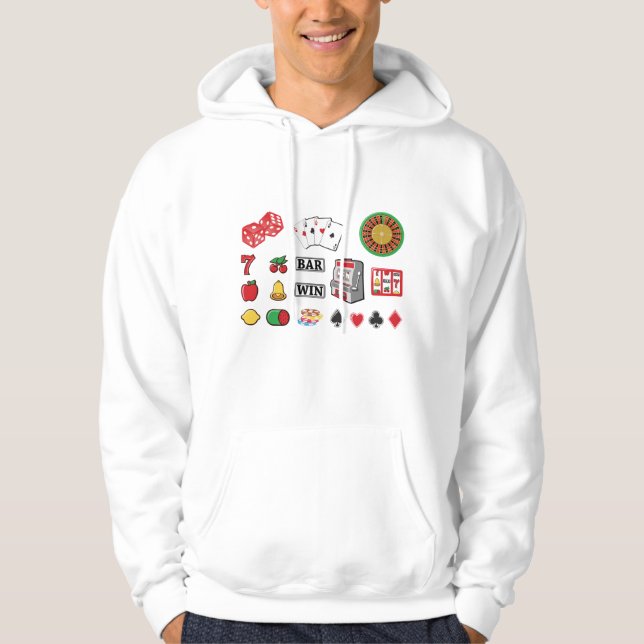 Casino Night Slot Machine Poker Lucky 7s Hoodie (Framsida)