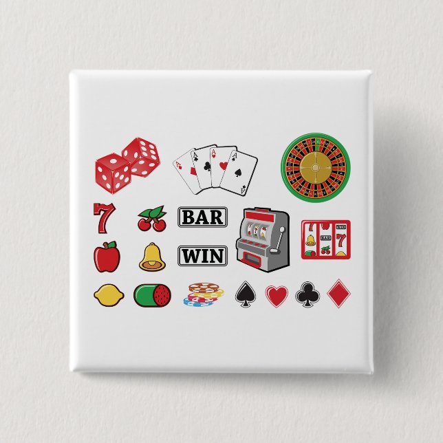 Casino Night Slot Machine Poker Lucky 7s Knapp (Framsida)